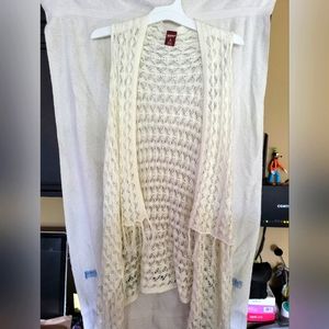 Sleeveless shawl style cover up sweater  Size:S